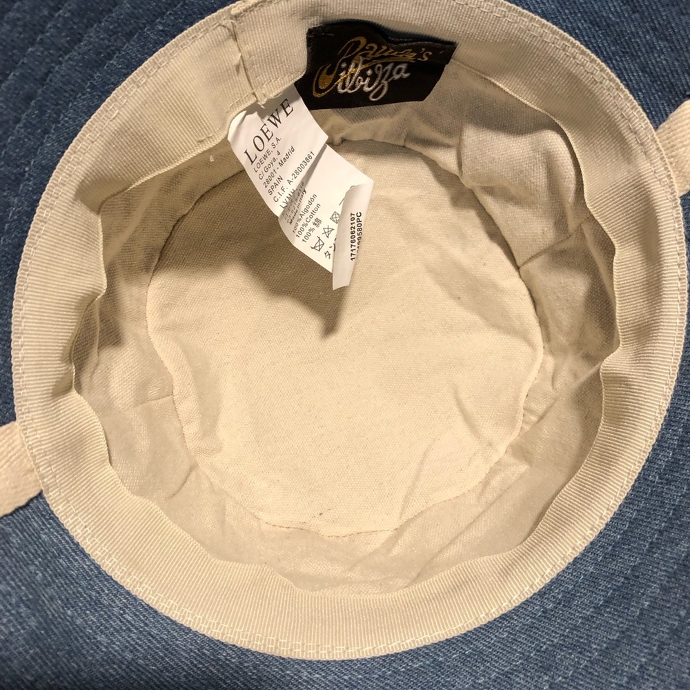 Loewe Denim Bucket Hat with Tan Leather Logo Patch - Picture 5 of 5